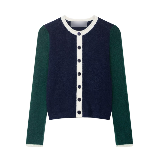 Color Block Button-Front Knit Top
