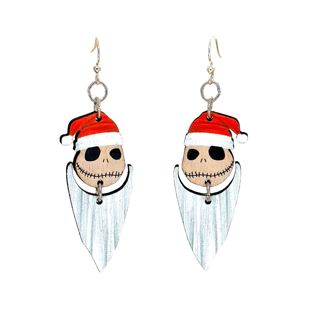 Christmas Skeleton Head Earrings