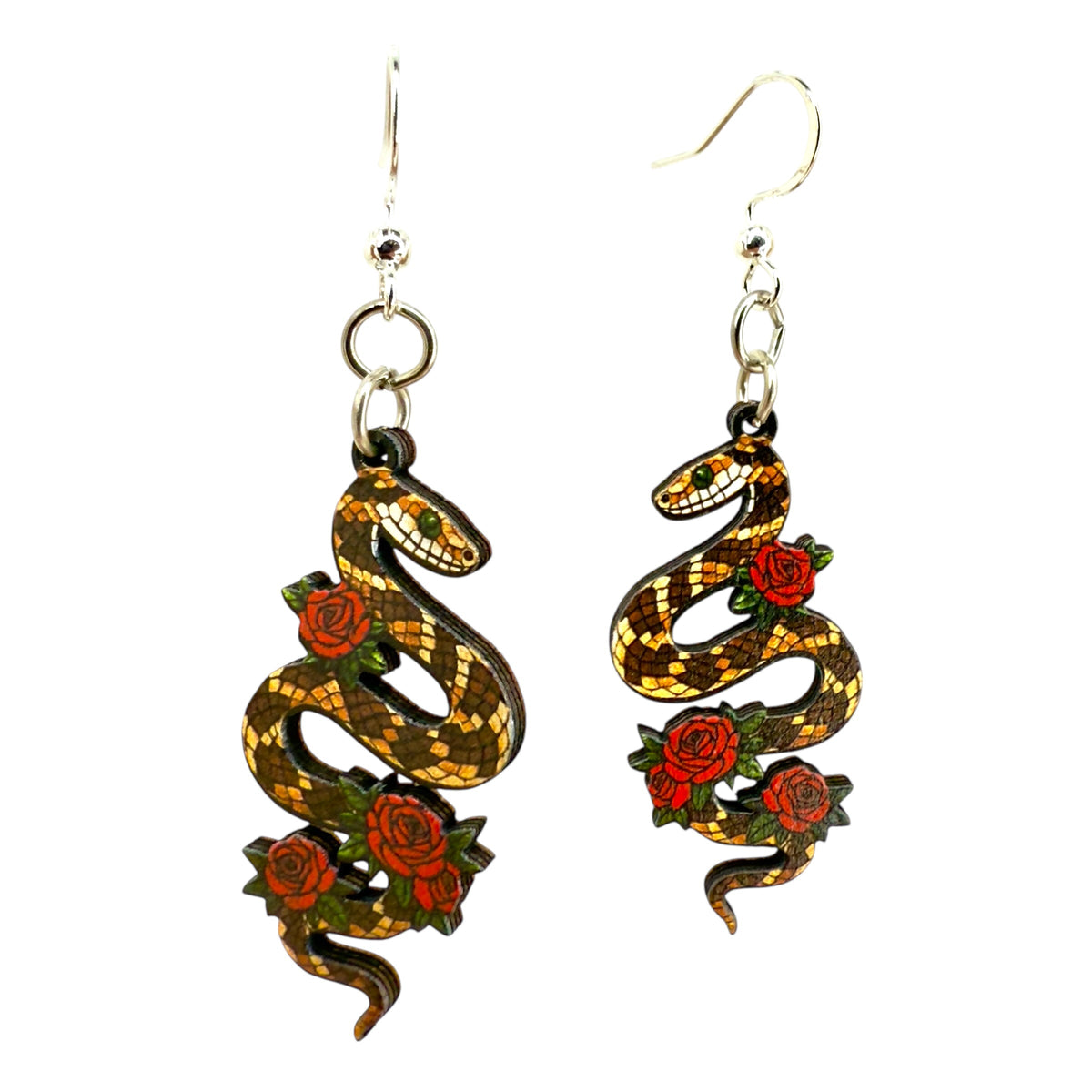 Rattlesnake Rose Earrings