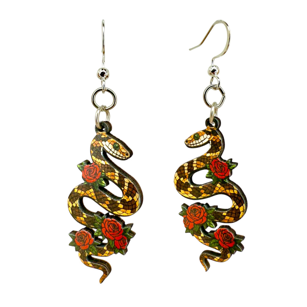 Rattlesnake Rose Earrings