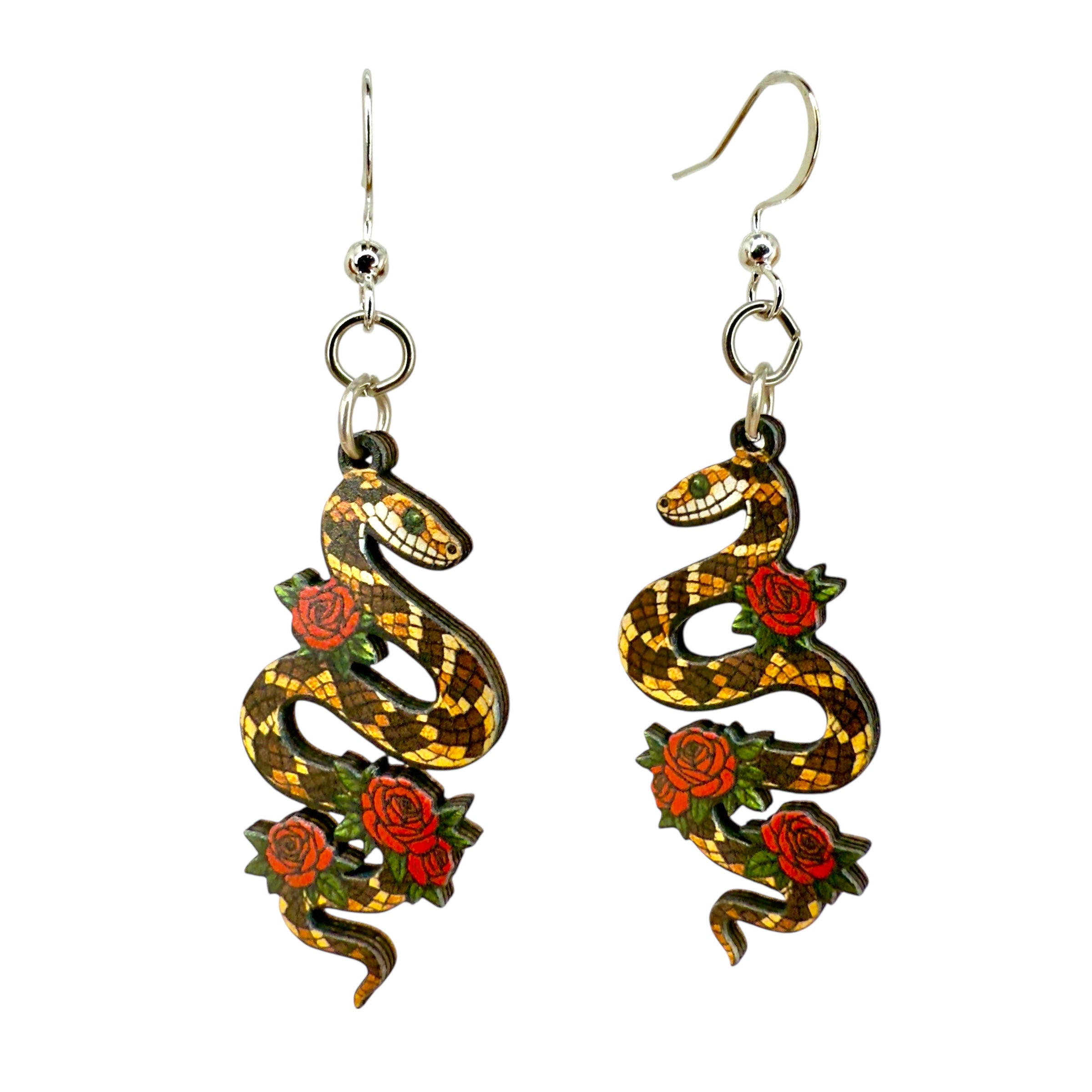 Rattlesnake Rose Earrings