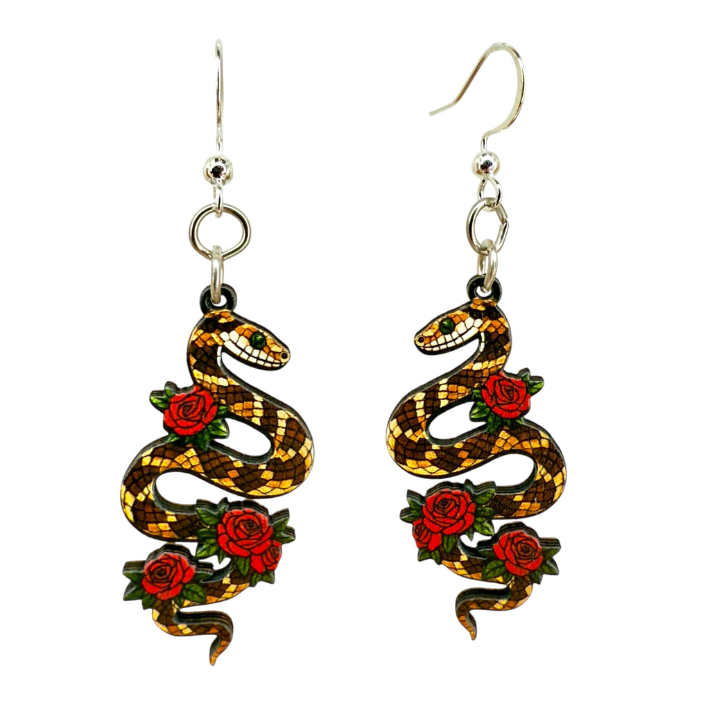 Rattlesnake Rose Earrings