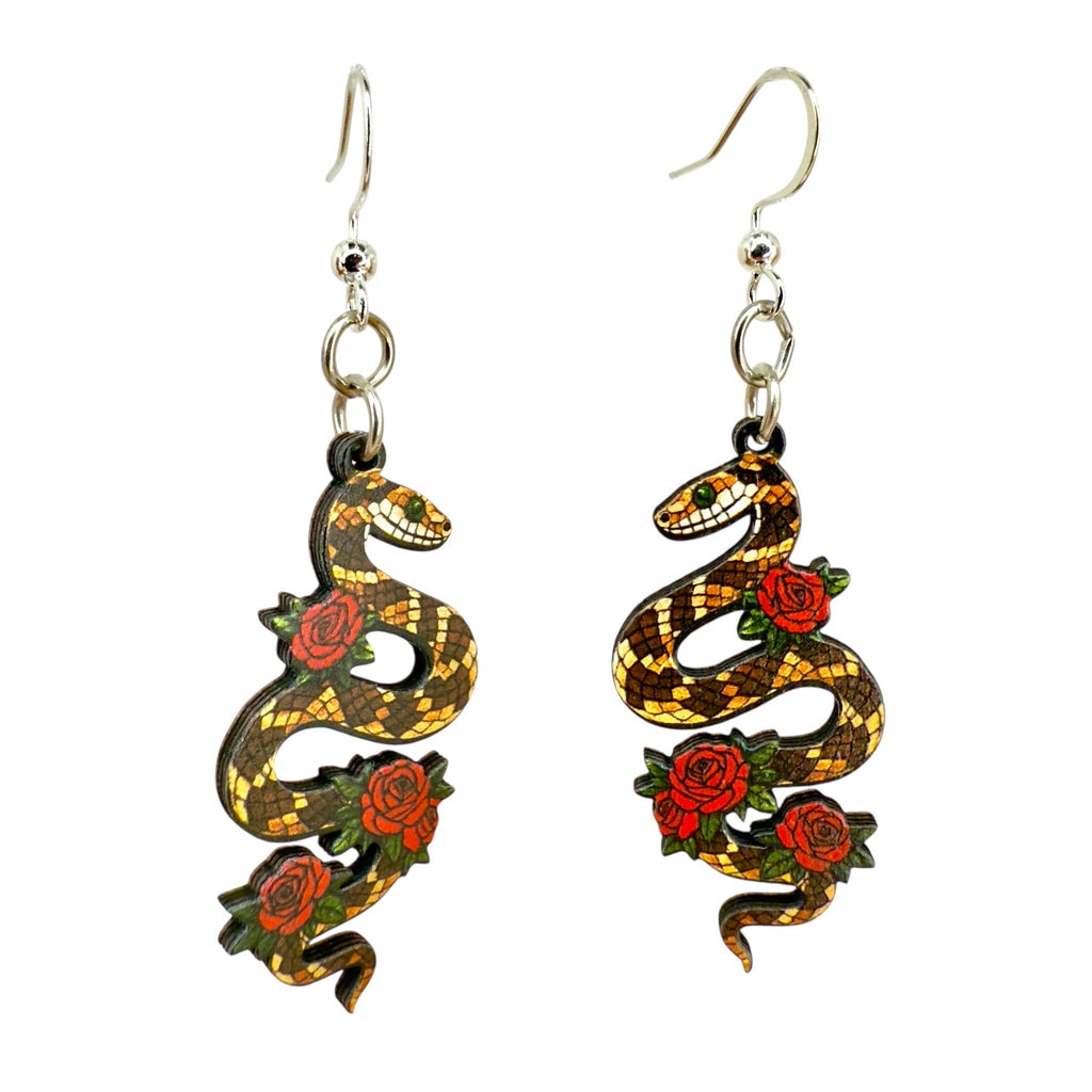 Rattlesnake Rose Earrings