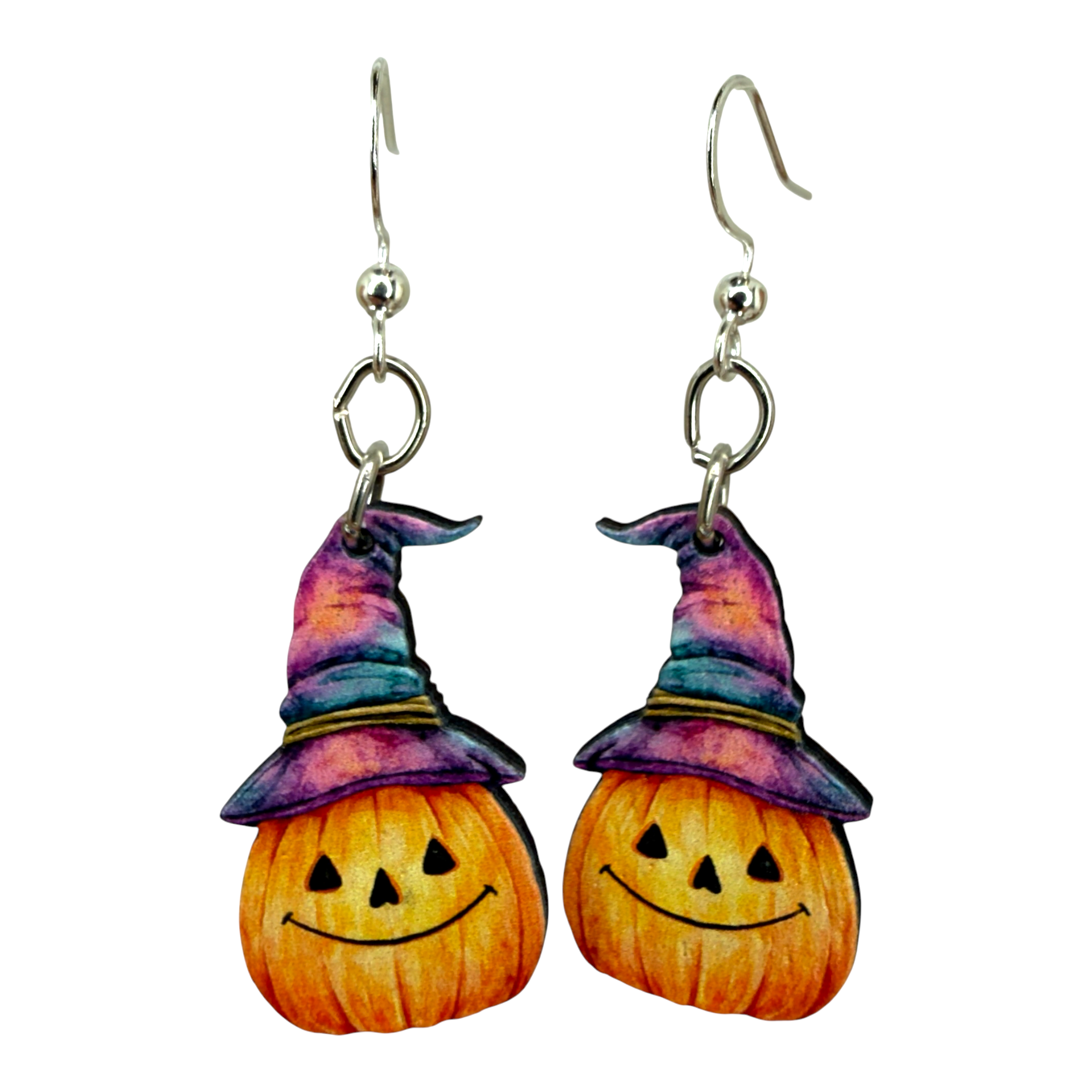 Watercolor Pumpkin Earrings