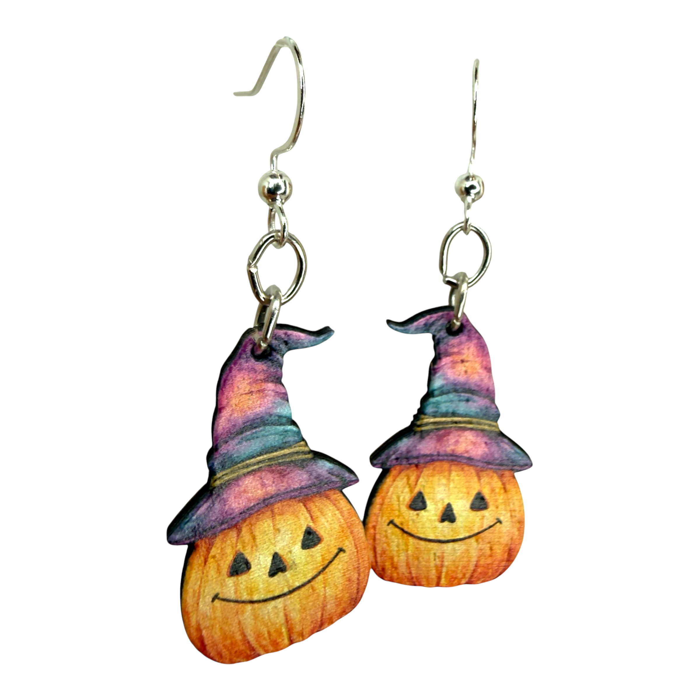 Watercolor Pumpkin Earrings