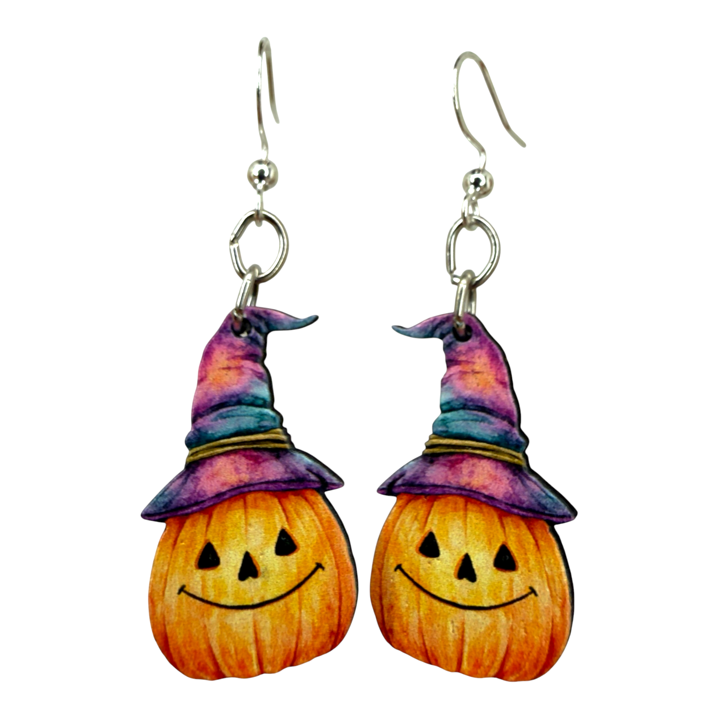 Watercolor Pumpkin Earrings