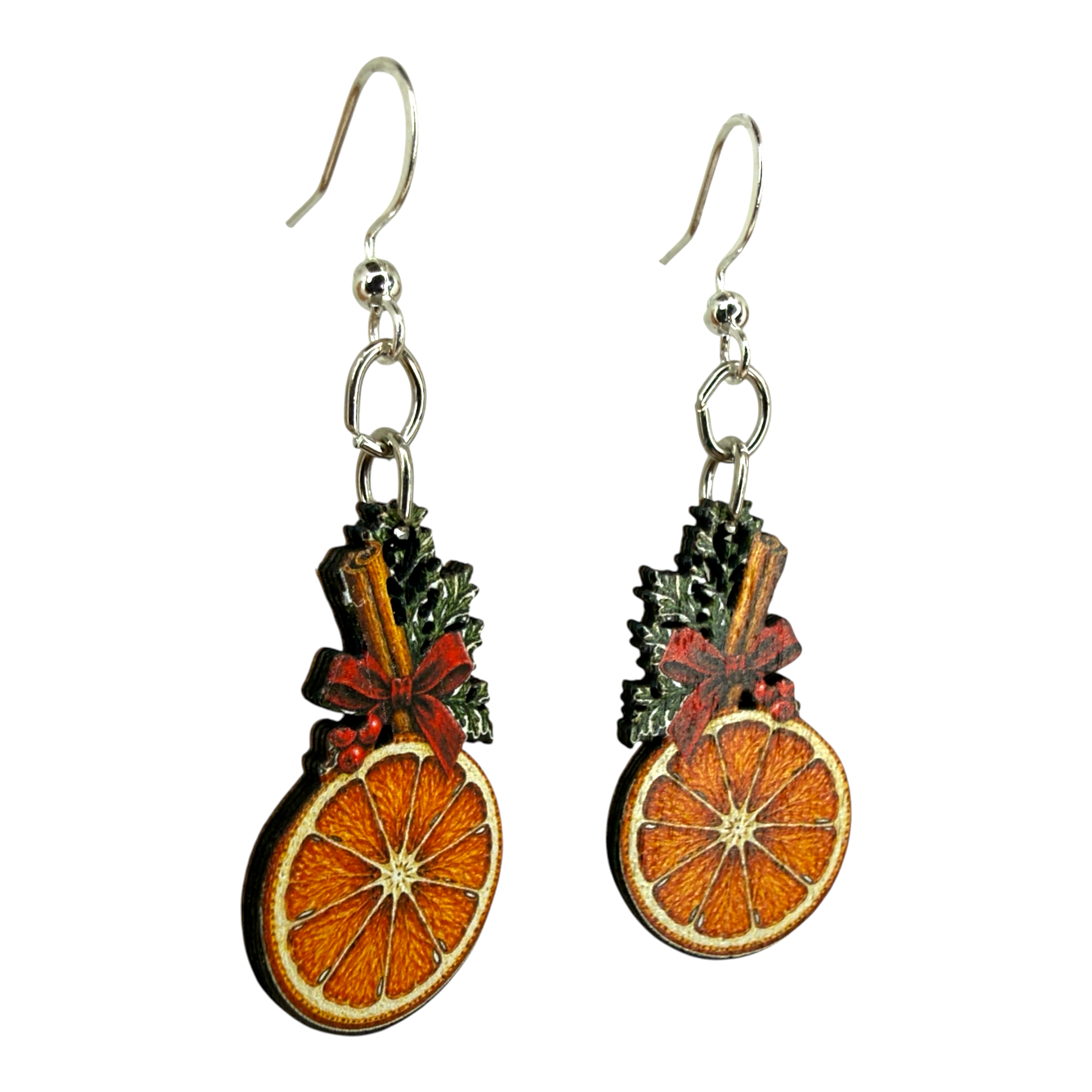 Christmas Orange Earrings