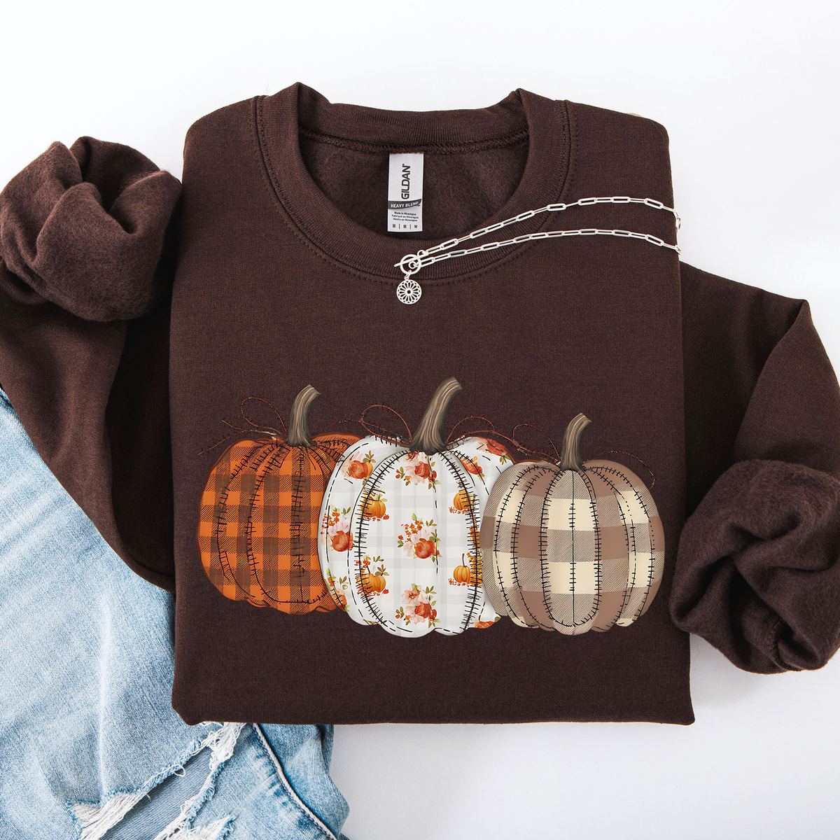 Cute Patterned Pumpkins Halloween Sweatshirt