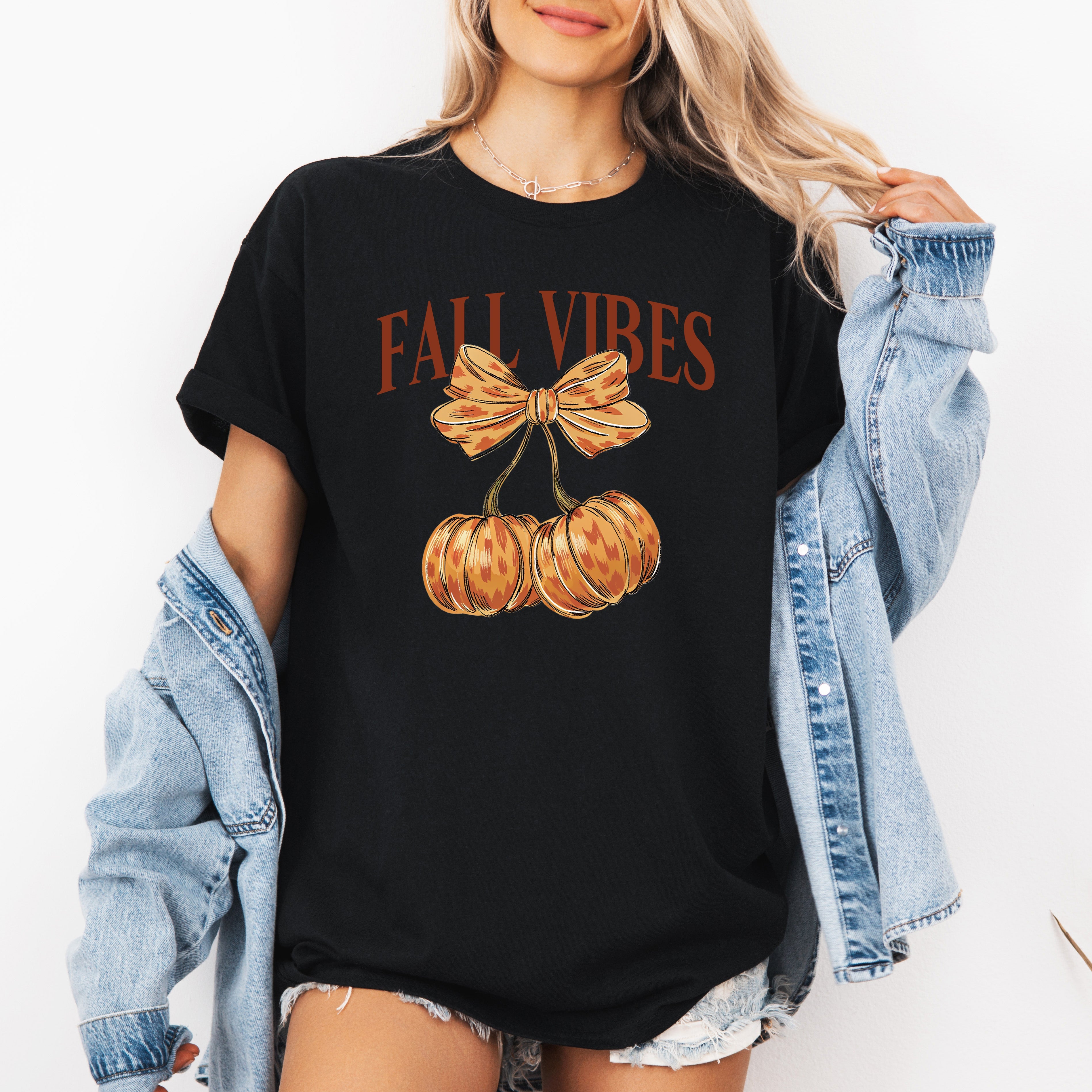 Fall Vibes Cherry Pumpkin T-Shirt