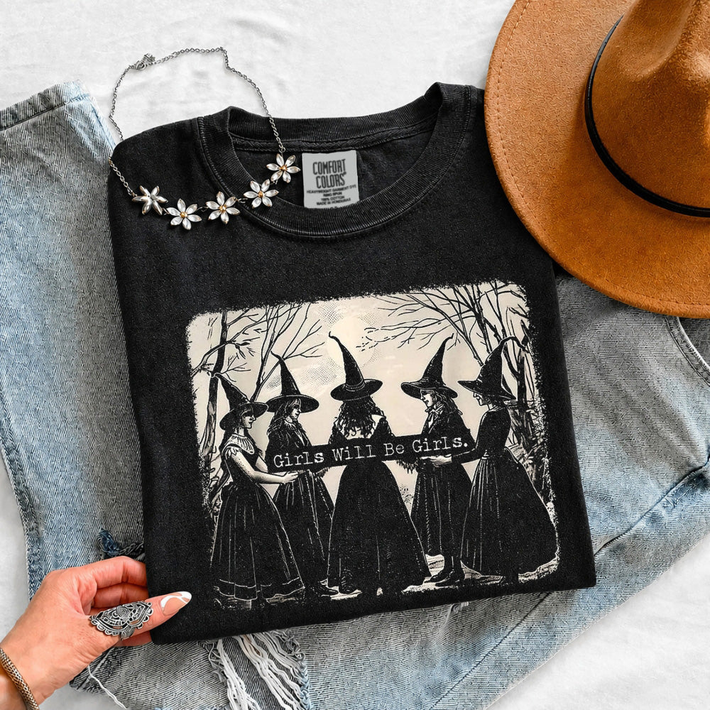 Girls Will Be Girls Comfort Colors Halloween T-Shirt
