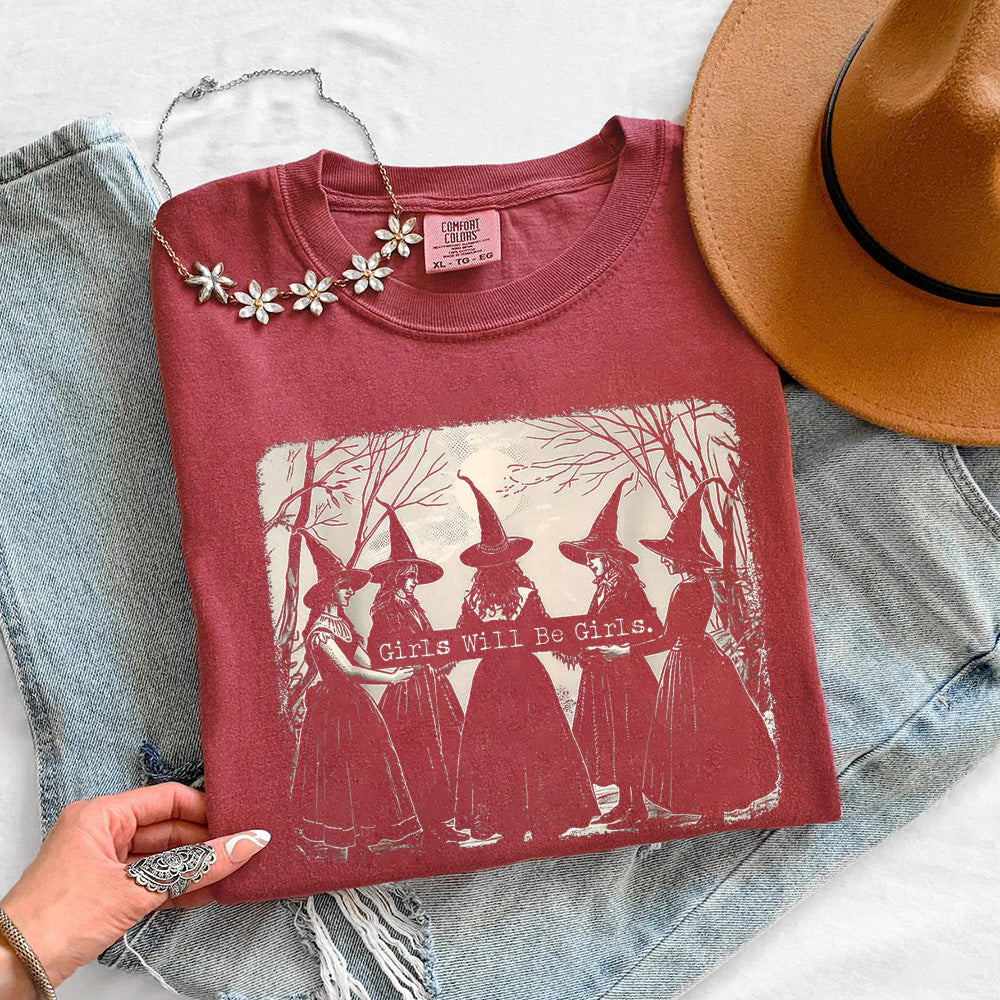 Girls Will Be Girls Comfort Colors Halloween T-Shirt