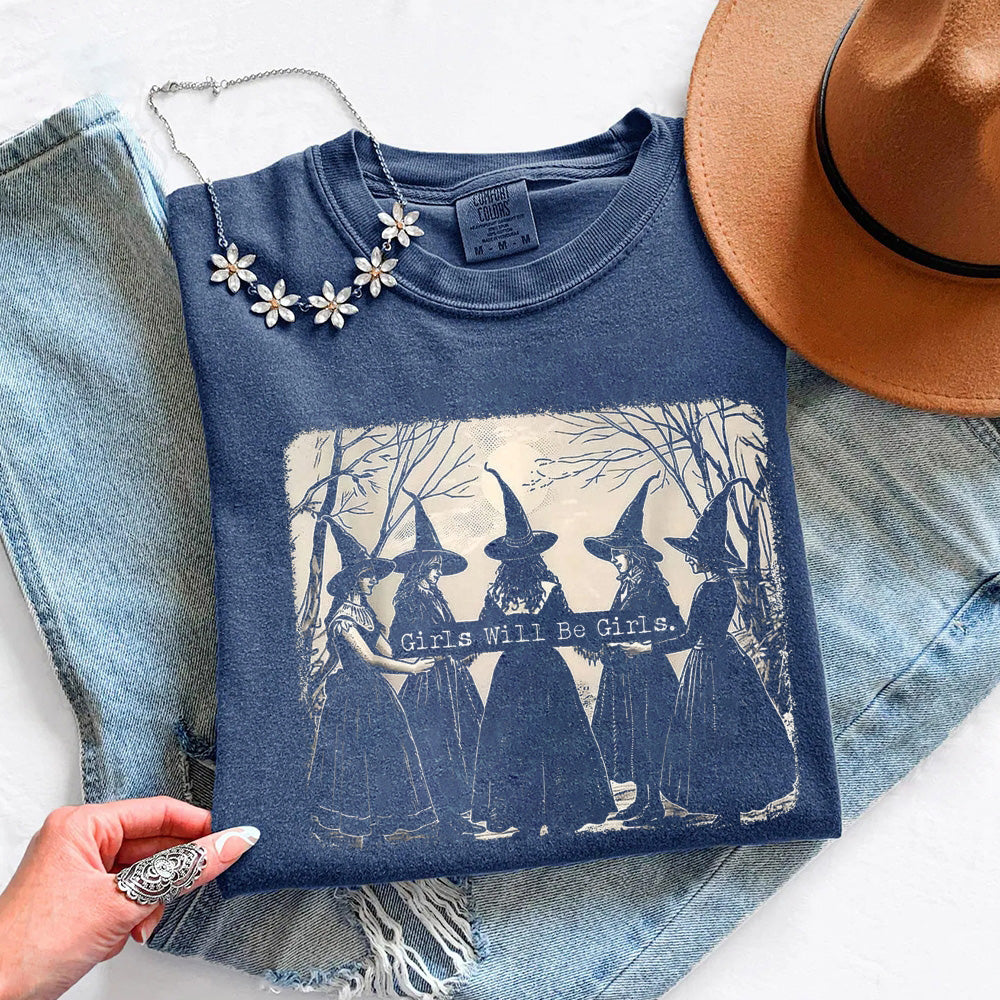T-shirt Confort Couleurs Halloween "Girls Will Be Girls"