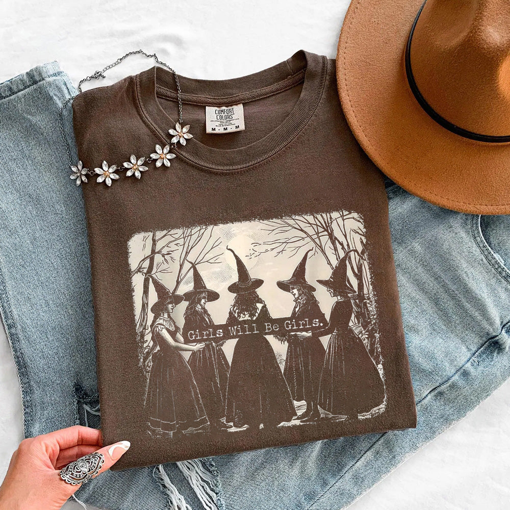 Girls Will Be Girls Comfort Colors Halloween T-Shirt
