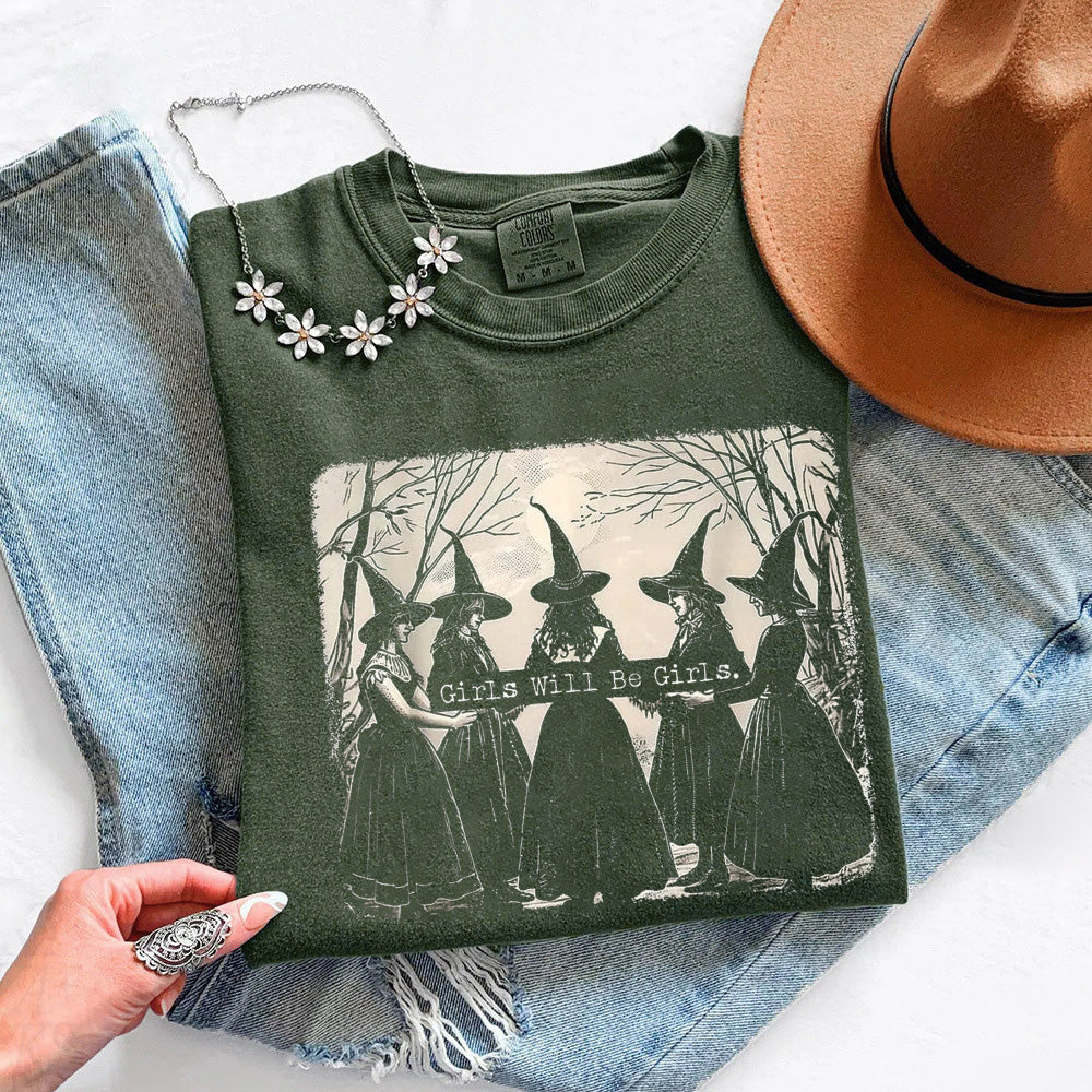 T-shirt Confort Couleurs Halloween "Girls Will Be Girls"