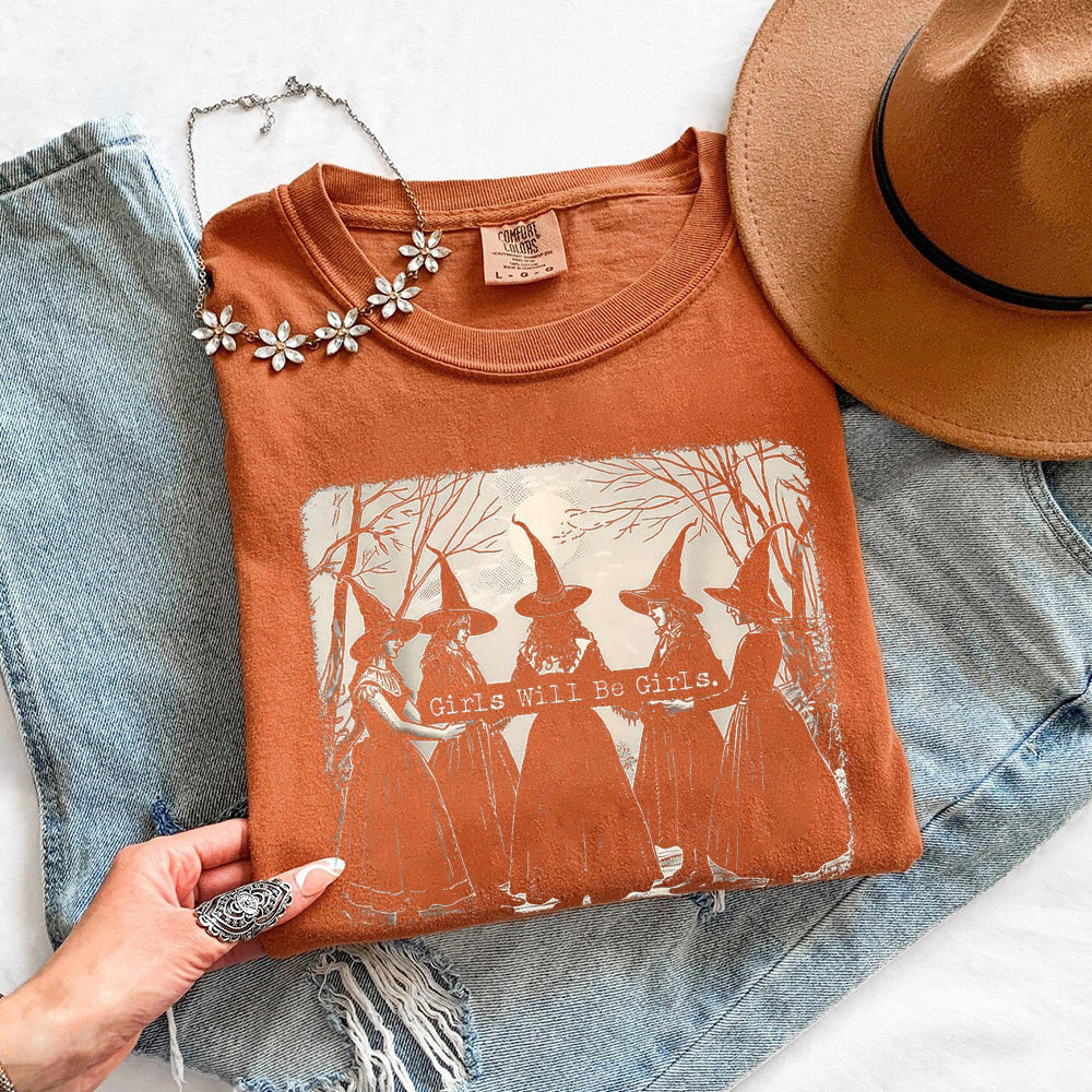 Girls Will Be Girls Comfort Colors Halloween T-Shirt