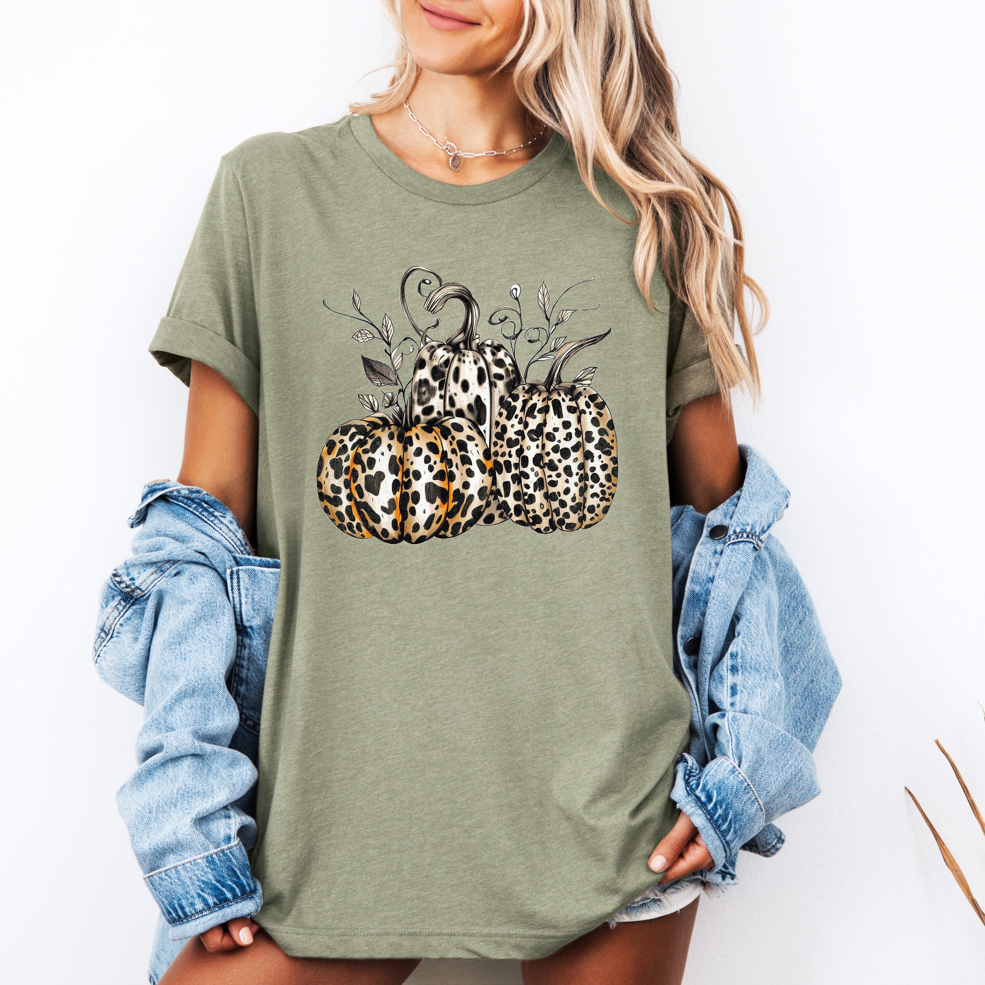 Leopard Print Pumpkins T-Shirt