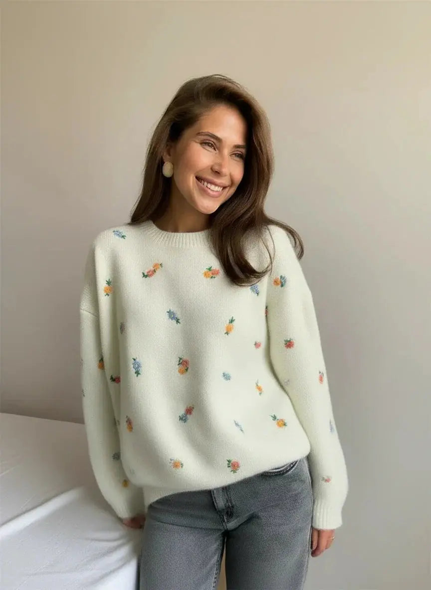 Printed Knit Pullover Top