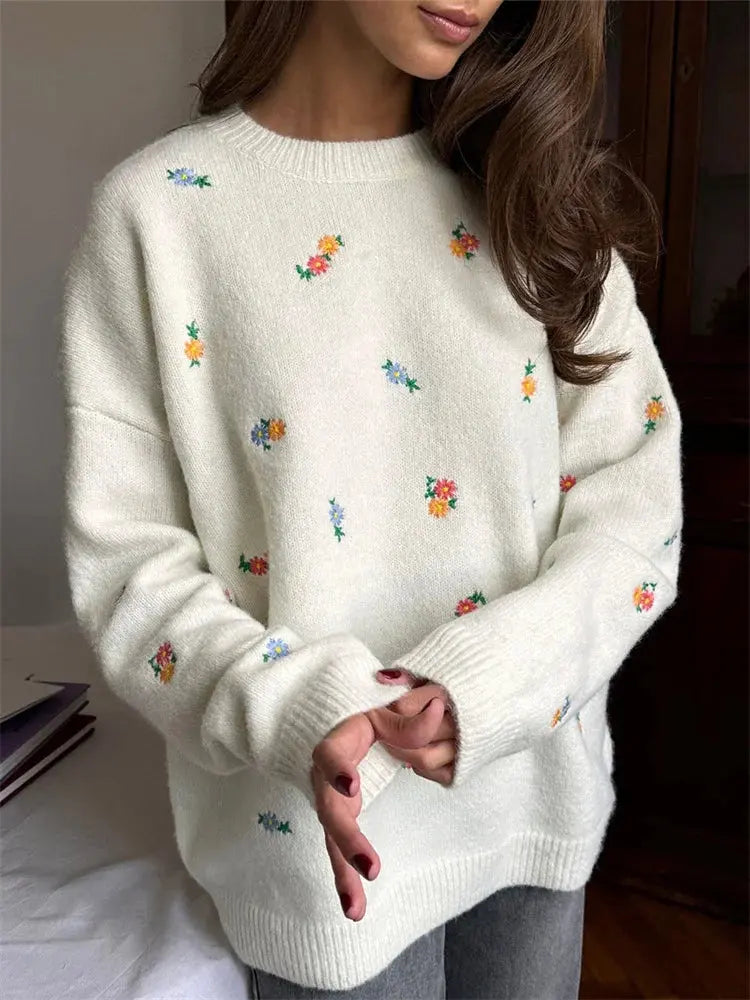 Printed Knit Pullover Top