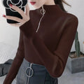 Half-Zip Ribbed Knit Sweater