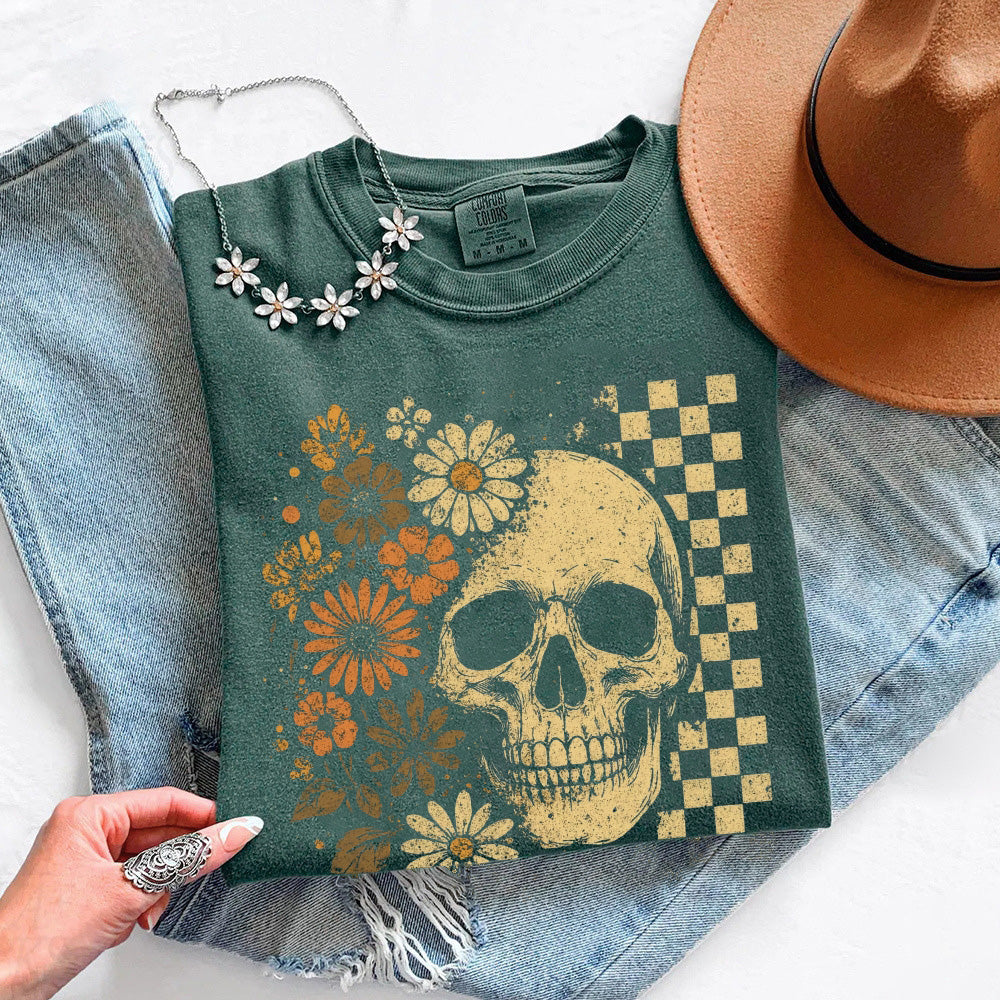 Skull & Flowers Firefly Comfort Colors T-Shirt