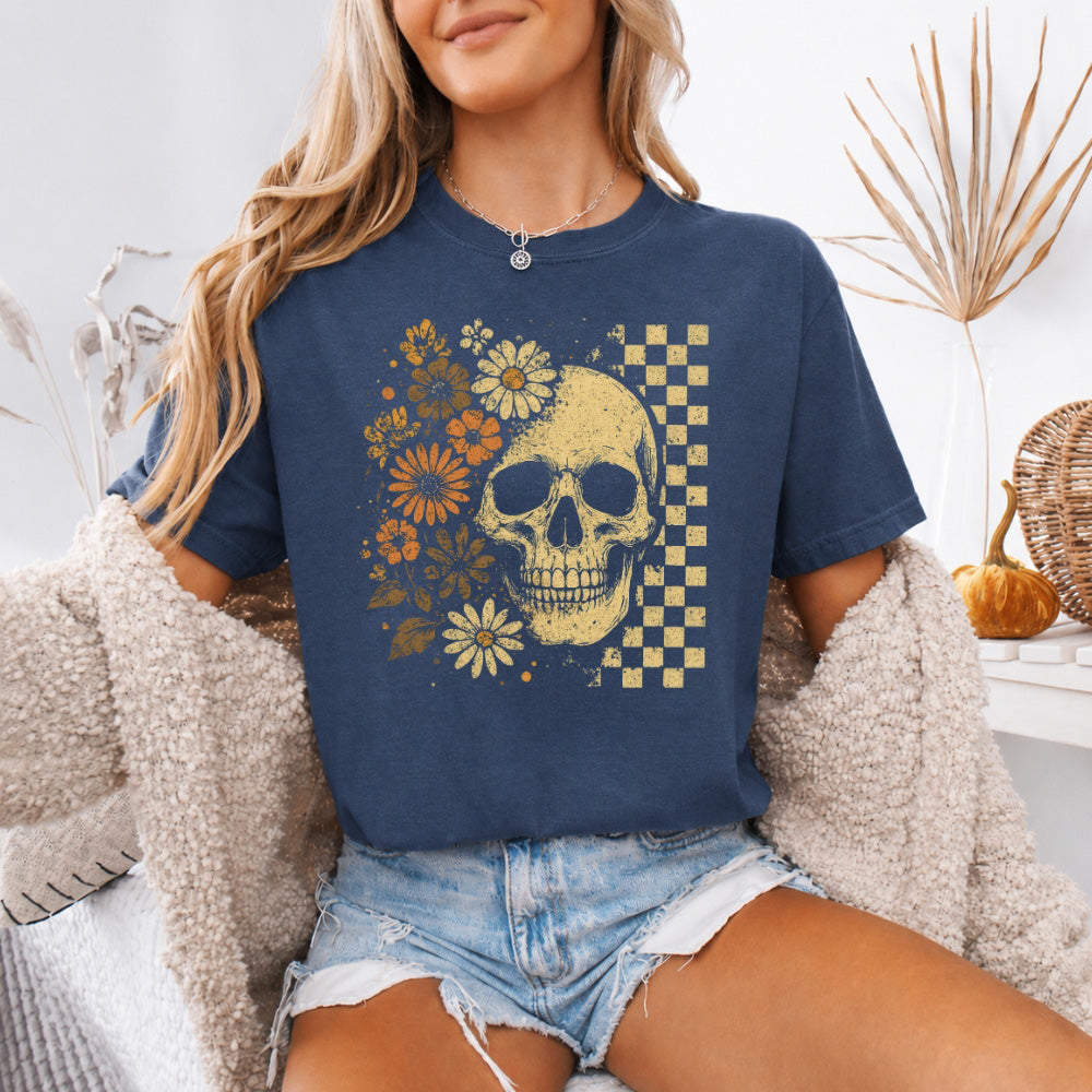 Skull & Flowers Firefly Comfort Colors T-Shirt