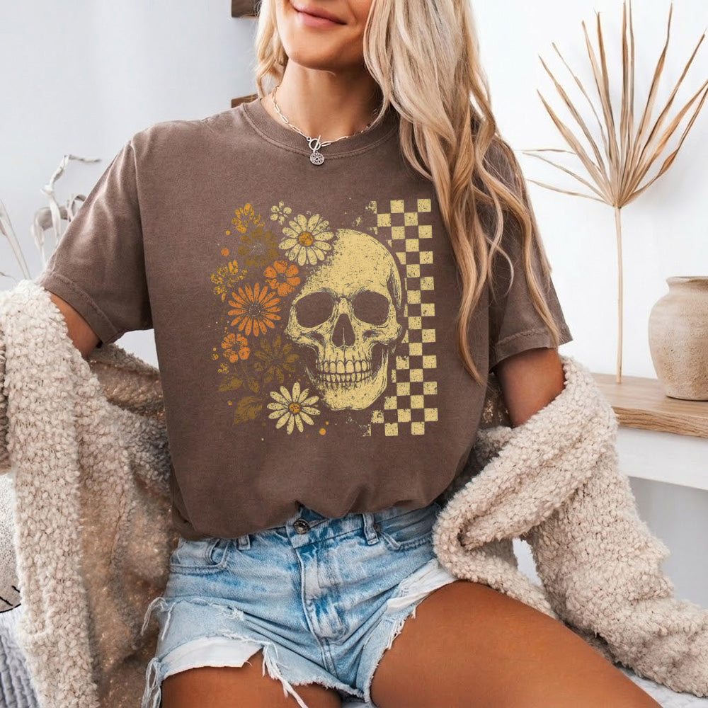 Skull & Flowers Firefly Comfort Colors T-Shirt