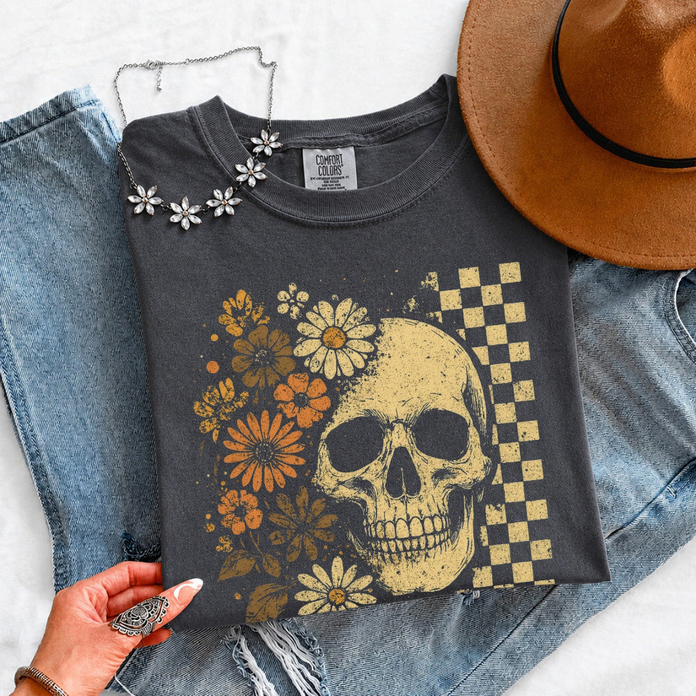 Skull & Flowers Firefly Comfort Colors T-Shirt