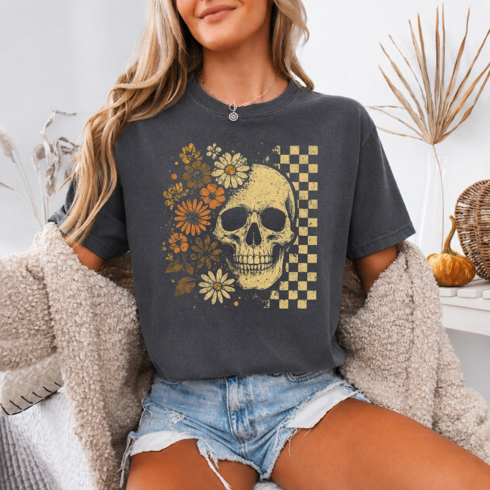 Skull & Flowers Firefly Comfort Colors T-Shirt