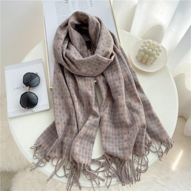 Plaid Cashmere Scarf & Shawl