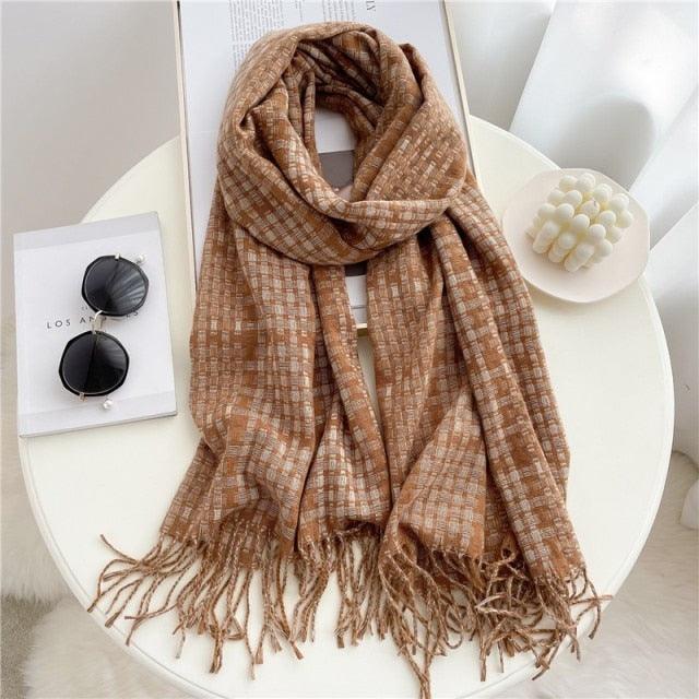 Plaid Cashmere Scarf & Shawl