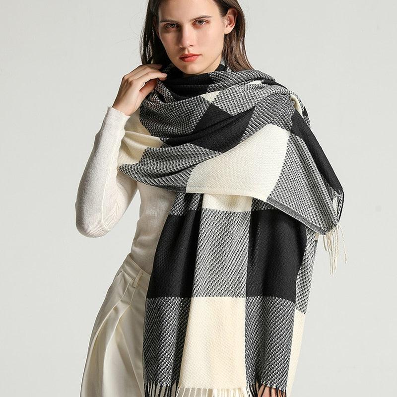 Plaid Cashmere Scarf & Shawl