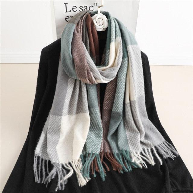 Plaid Cashmere Scarf & Shawl