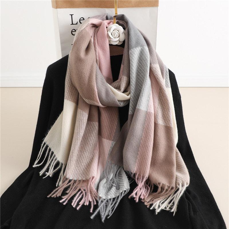 Plaid Cashmere Scarf & Shawl