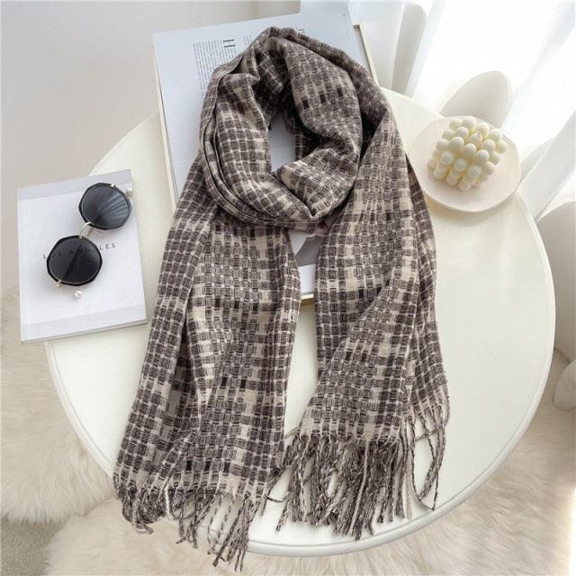 Plaid Cashmere Scarf & Shawl