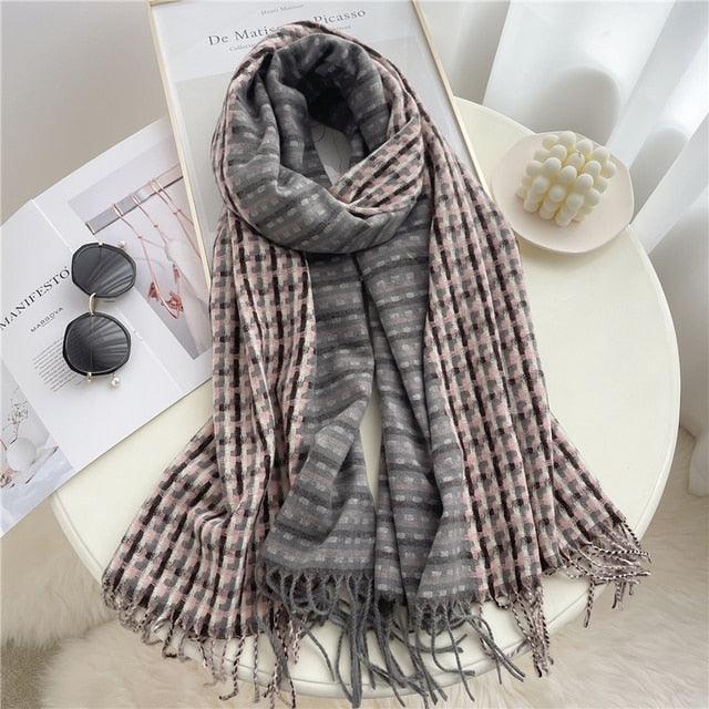 Plaid Cashmere Scarf & Shawl