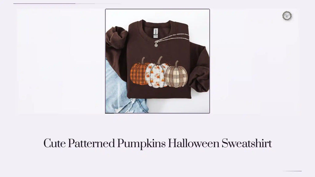 Cute Patterned Pumpkins Halloween Sweatshirt by@Outfy