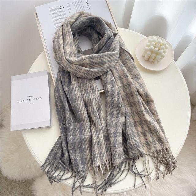 Plaid Cashmere Scarf & Shawl - Calendar ClosetPlaid Cashmere Scarf & ShawlCalendar Closet