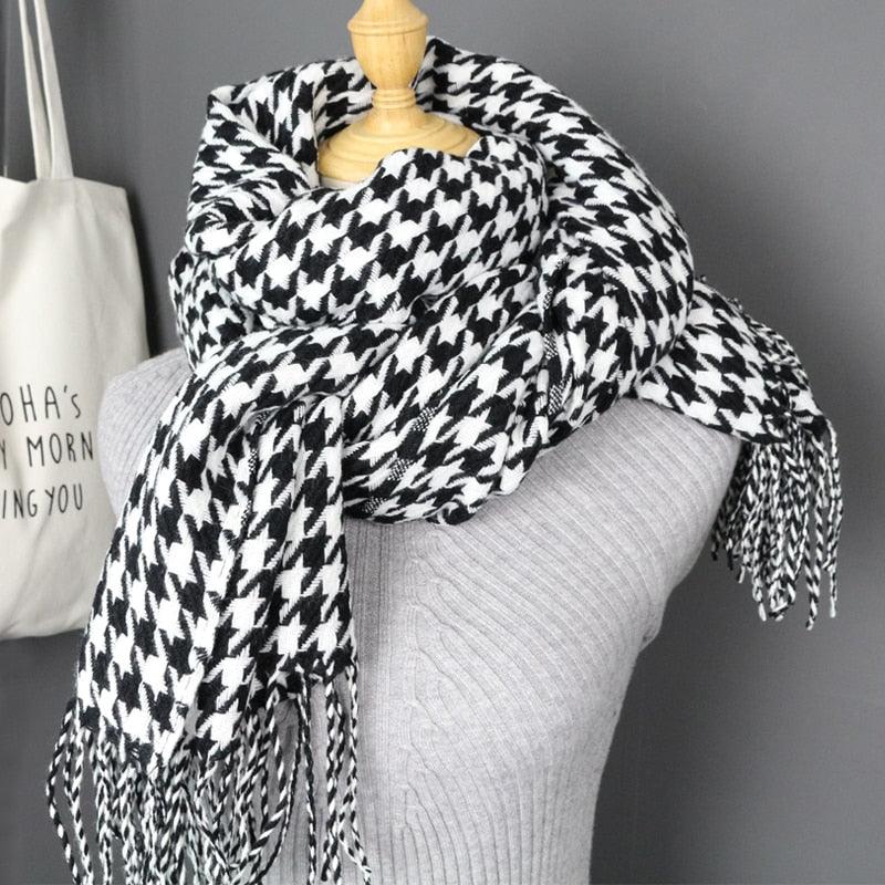 Geometric Tassel Scarf - Calendar ClosetGeometric Tassel ScarfCalendar Closet