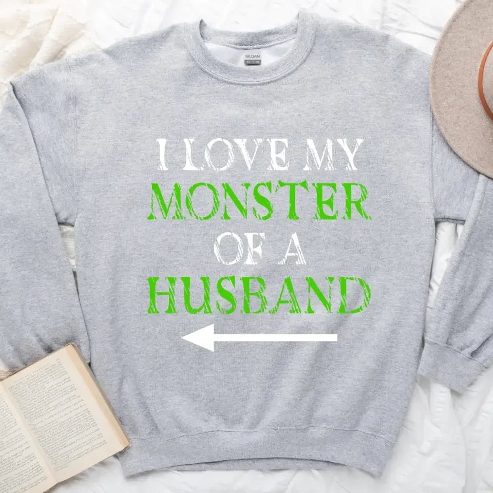 Gray Monster of a Husband Halloween Sweatshirt