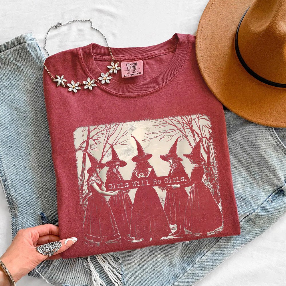 Girls Will Be Girls Comfort Colors Halloween T-Shirt - Calendar ClosetGirls Will Be Girls Comfort Colors Halloween T-ShirtCalendar Closet