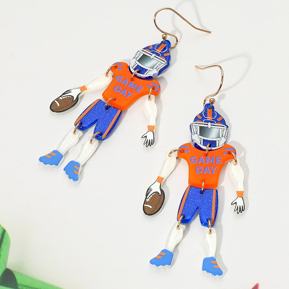 Game Day Football Player Dangle Earrings - Calendar ClosetGame Day Football Player Dangle EarringsCalendar Closet