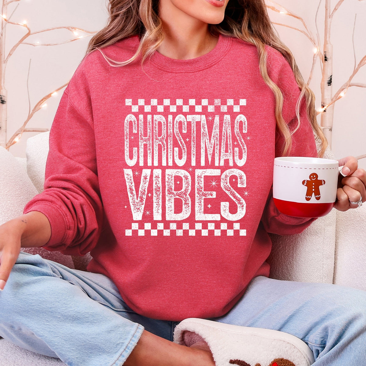 Christmas Vibes Retro Graphic Sweatshirt - Calendar ClosetChristmas Vibes Retro Graphic SweatshirtCalendar Closet