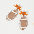 Resin Football Bow Earrings - Calendar ClosetResin Football Bow EarringsCalendar Closet