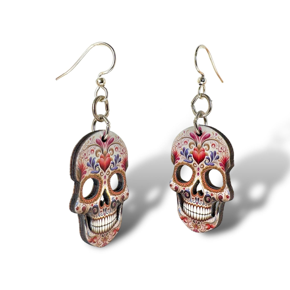 Sugar Skull Heart Earrings - Calendar ClosetSugar Skull Heart EarringsCalendar Closet