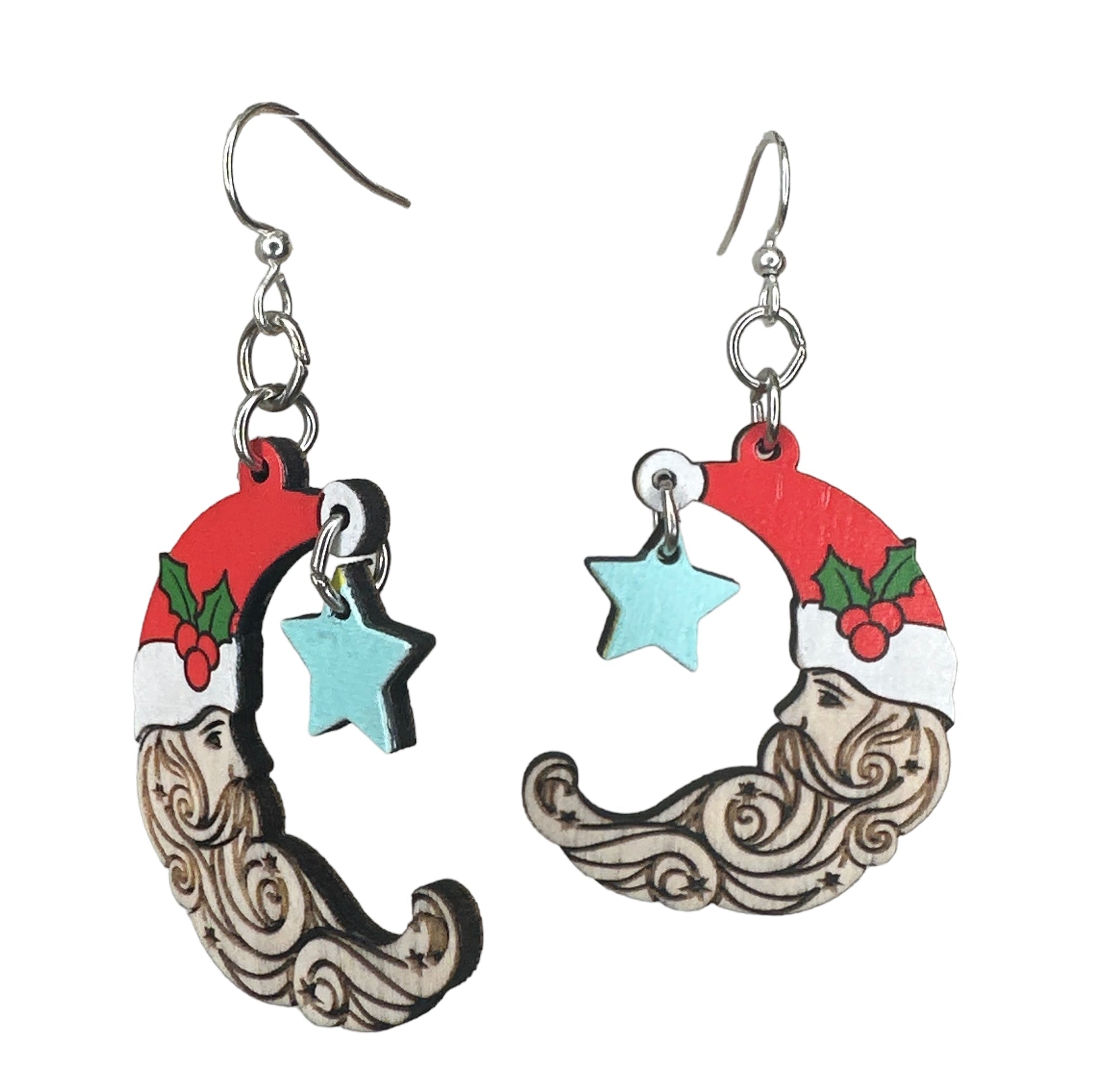 Santa Moon Earrings - Calendar ClosetSanta Moon EarringsCalendar Closet