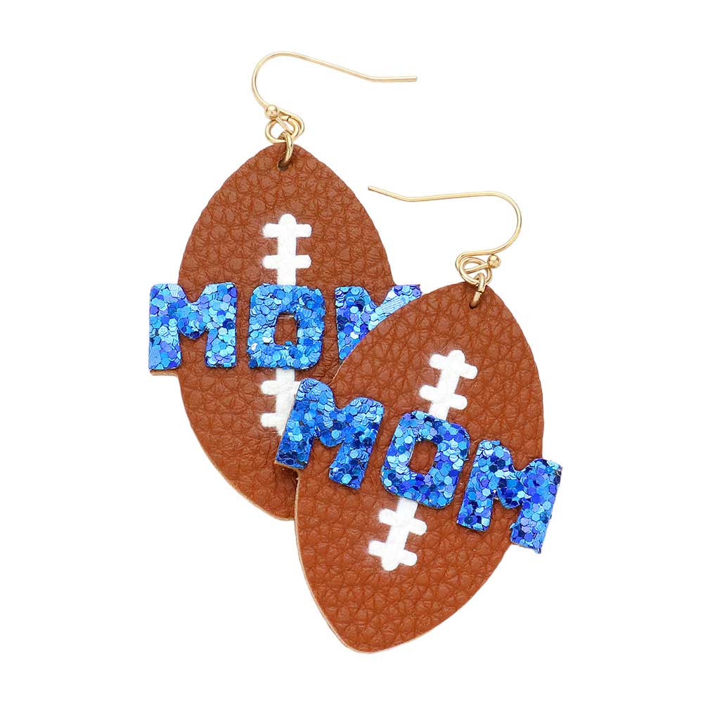 MOM Football Faux Leather Earrings - Calendar ClosetMOM Football Faux Leather EarringsCalendar Closet