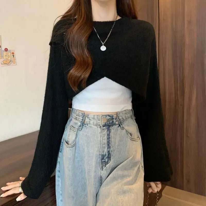 Crisscross Crop Sweater - Calendar ClosetCrisscross Crop SweaterCalendar Closet