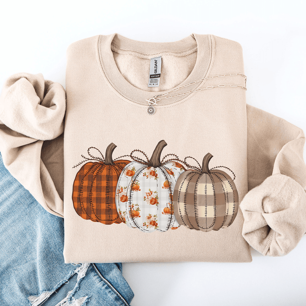 Patterned Pumpkins Halloween Sweatshirt