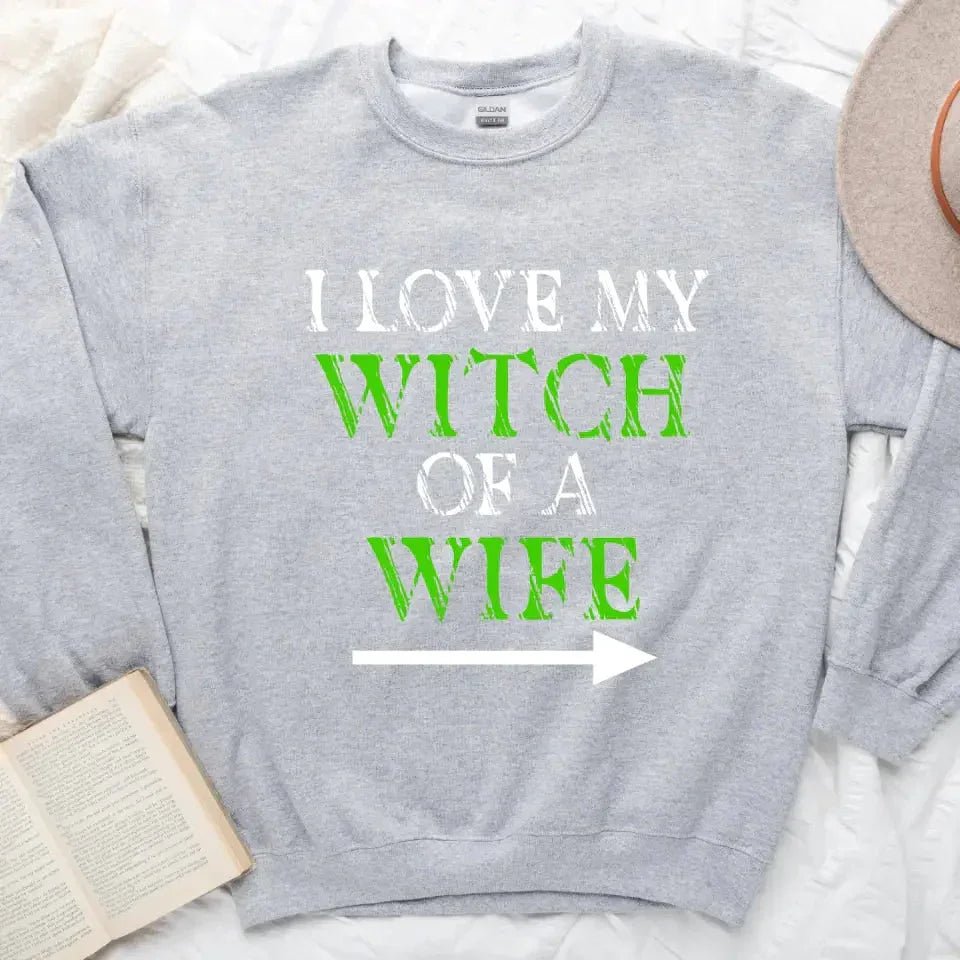 Gray Witch of a Wife Halloween Sweatshirt