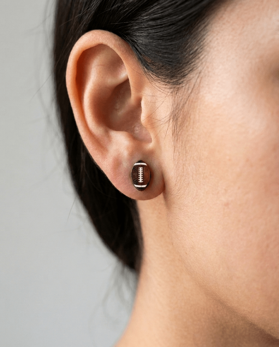 Football Stud Earrings - Calendar ClosetFootball Stud EarringsCalendar Closet